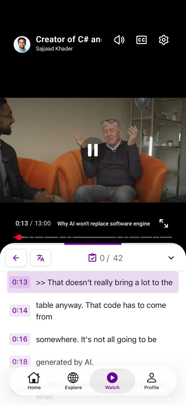 English learning app screenshot 1